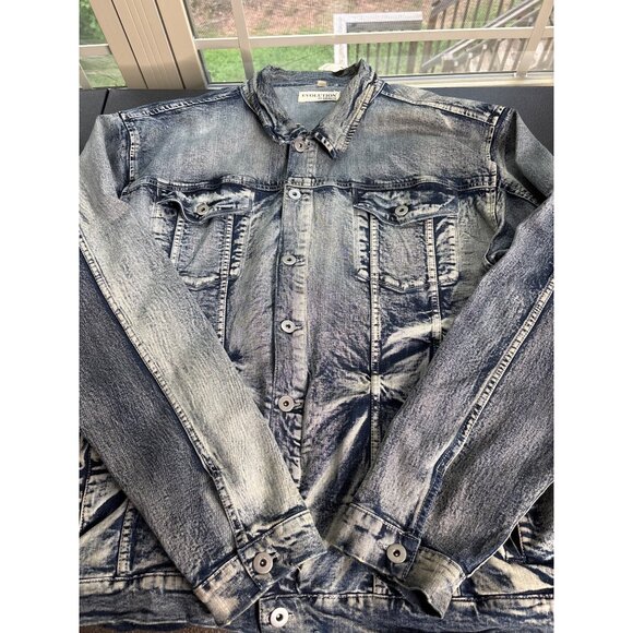 Vintage 90's Evolution in Design Acid Wash Denim Jacket Big & Tall 6XL NWT - Picture 4 of 12